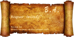 Bogner Anikó névjegykártya