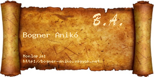 Bogner Anikó névjegykártya