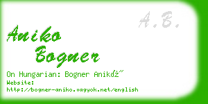 aniko bogner business card